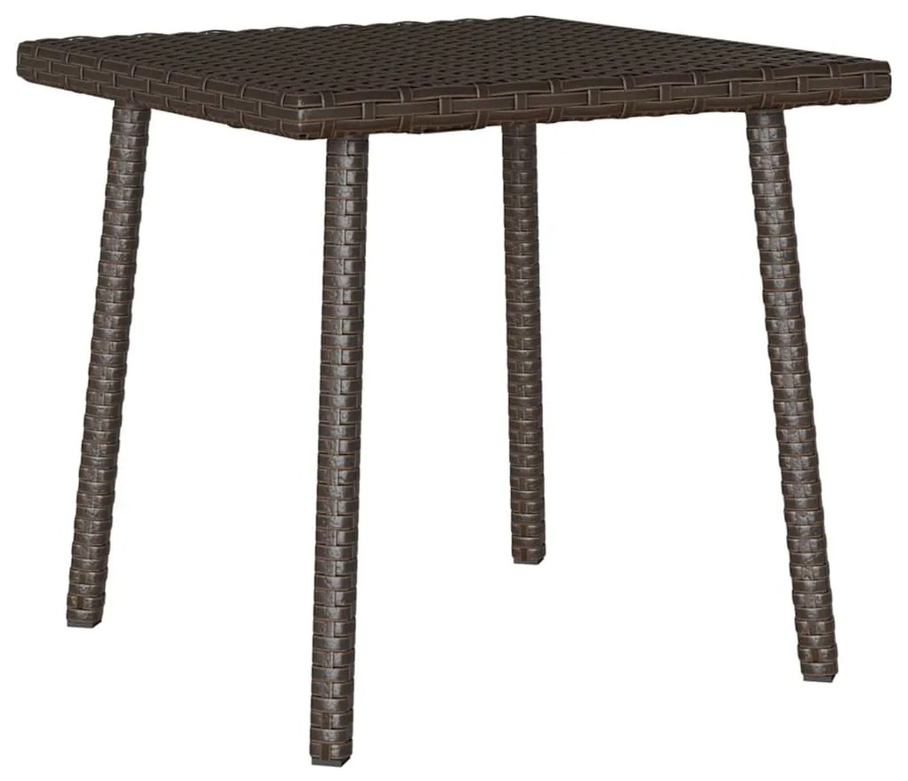 téglalap barna polyrattan kerti dohányzóasztal 40x40x37cm