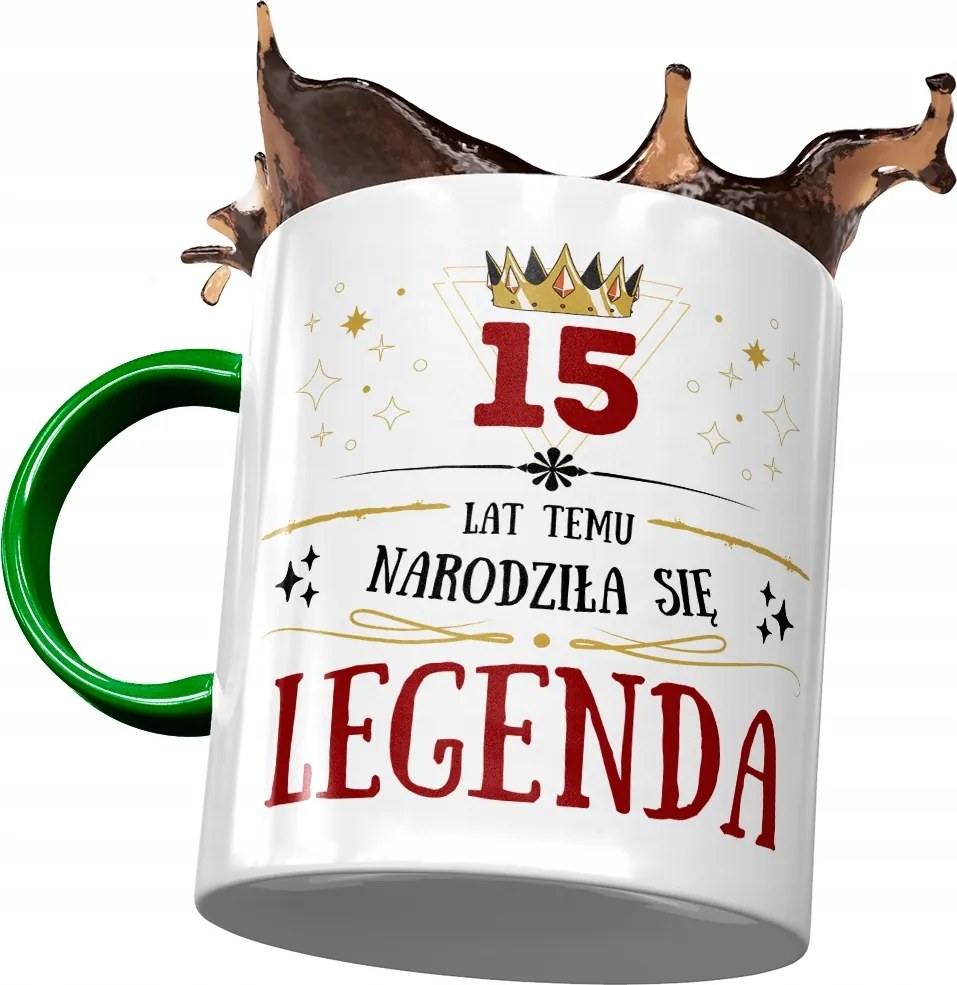 Zöld Bögre Születésnapra 15 15. 15. Ajándék Nyomtatott Fotóval