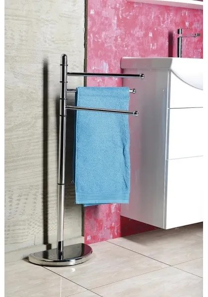 Gedy - Állvány törölközőtartóval HIBISCUS 90,5 cm fényezett króm