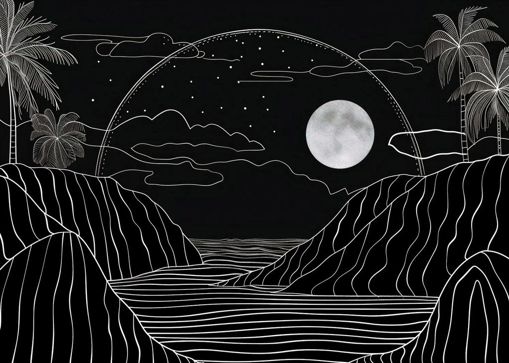 Poszter 70x50cm Éjjeli Trópusok aurája