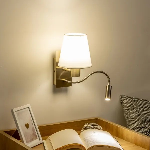 Brilagi - LED Fali lámpa NUBILA 1xE27/25W/230V + LED/3W réz/fehér