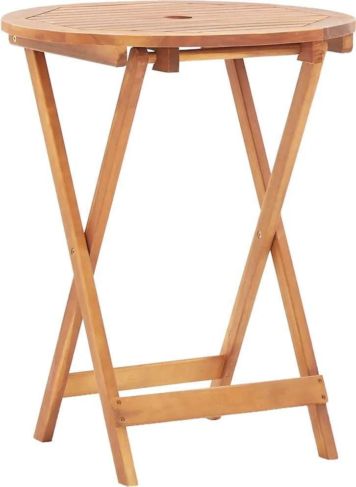 vidaXL tömör akácfa összecsukható kerti asztal 60 x 75 cm