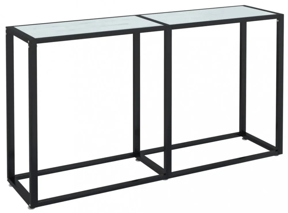 fehér márványszínű edzett üveg tálalóasztal 140 x 35 x 75,5 cm