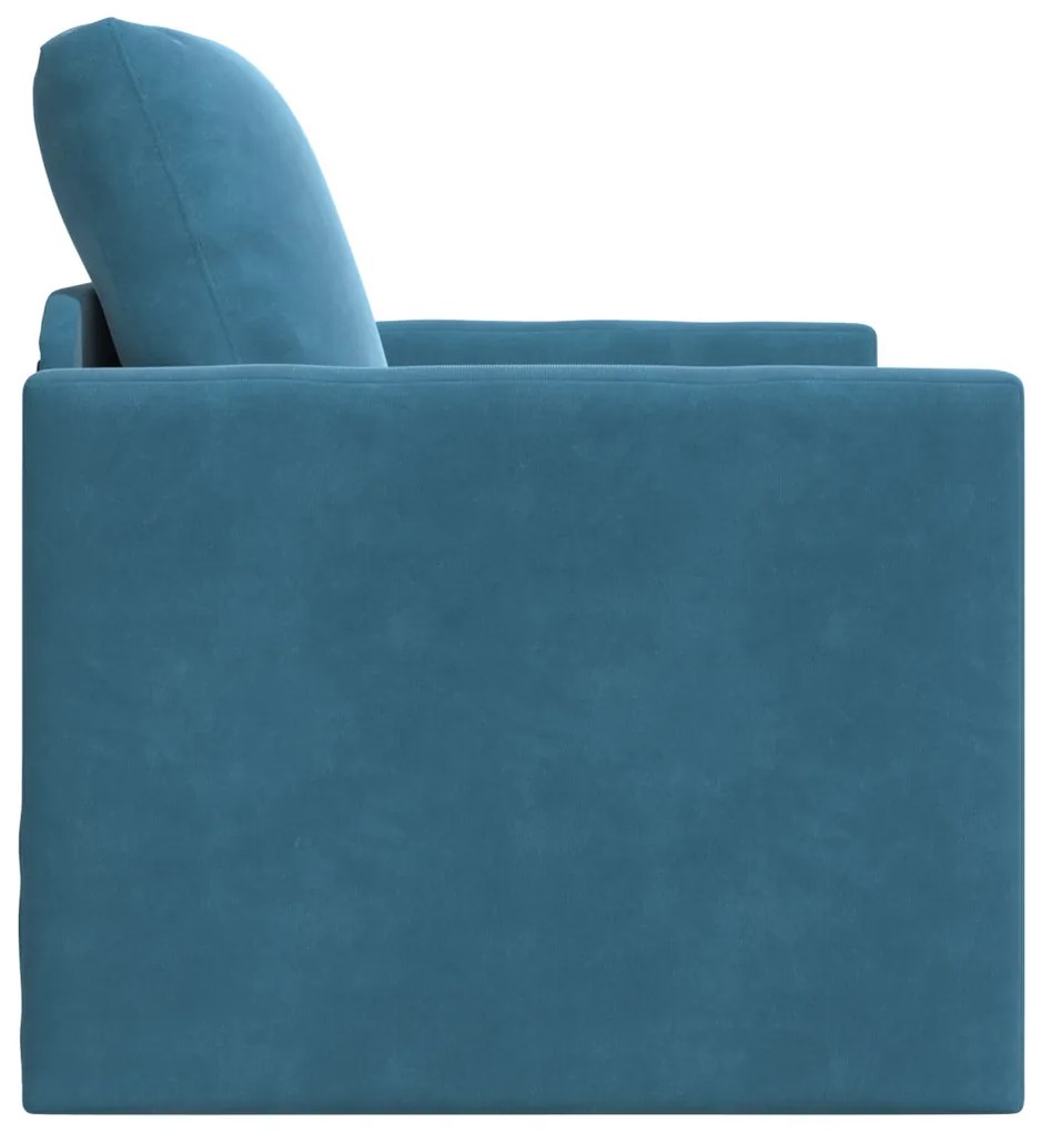 2 az 1-ben Floor Sofa Bed Kék 74x77x81 cm Bársonyos