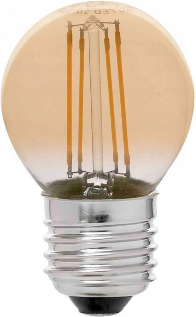 Led izzó Faro G45 E27 4W borostyánszínű, szabályozható, 2200K, izzószálas
