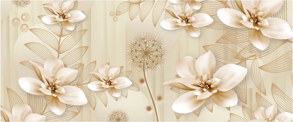 Kép - Arany virágok összetétele (120x50 cm)