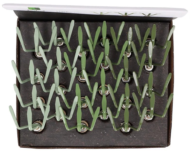 Fém kézi gereblye fa nyéllel, fűzöld