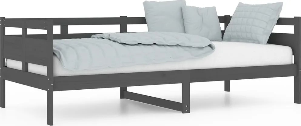 vidaXL szürke tömör fenyőfa kanapéágy 90x200 cm