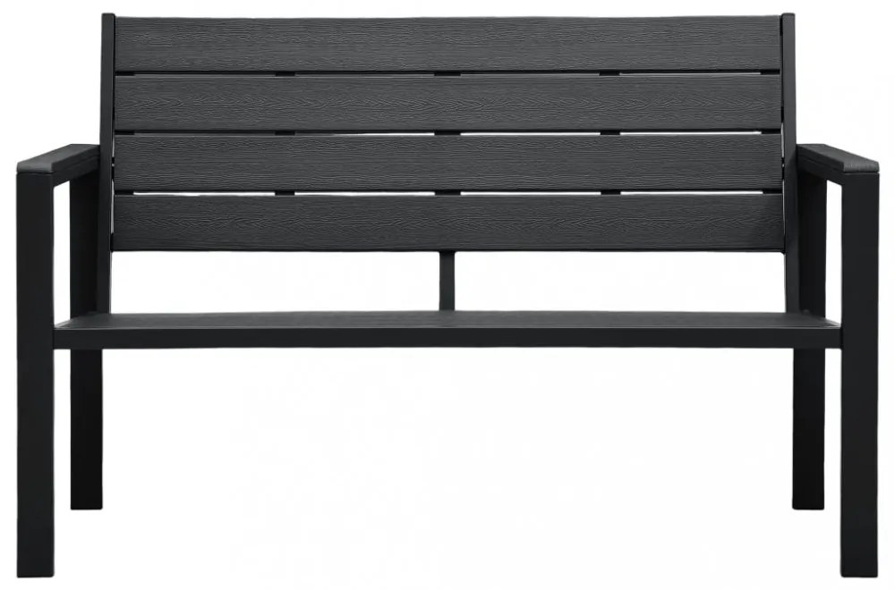 fekete fautánzatú HDPE kerti pad 120 cm