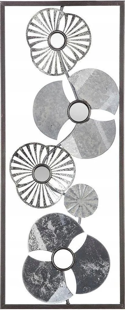 Fém fali dekoráció Flowers Szürke