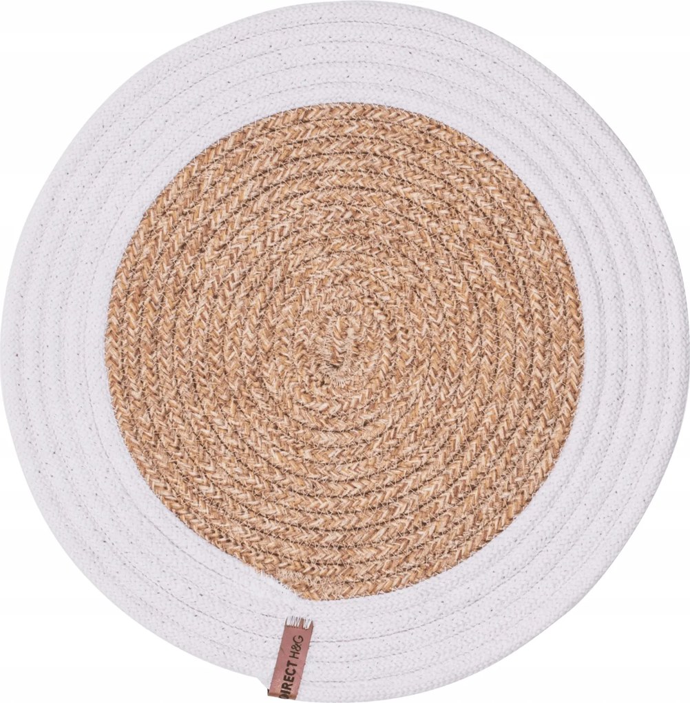 Asztali alátét Leila 35 cm fehér kerek elegáns asztalszőnyeg