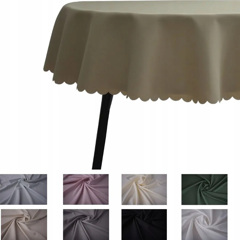 Abrosz Foltálló Ovális 110X210 Ovális Asztal Sima Bézs Zöld Rózsaszín Krém