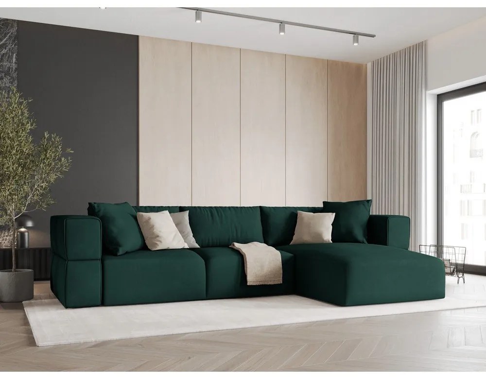 Zöld sarokkanapé (jobb oldali) Esther – Milo Casa