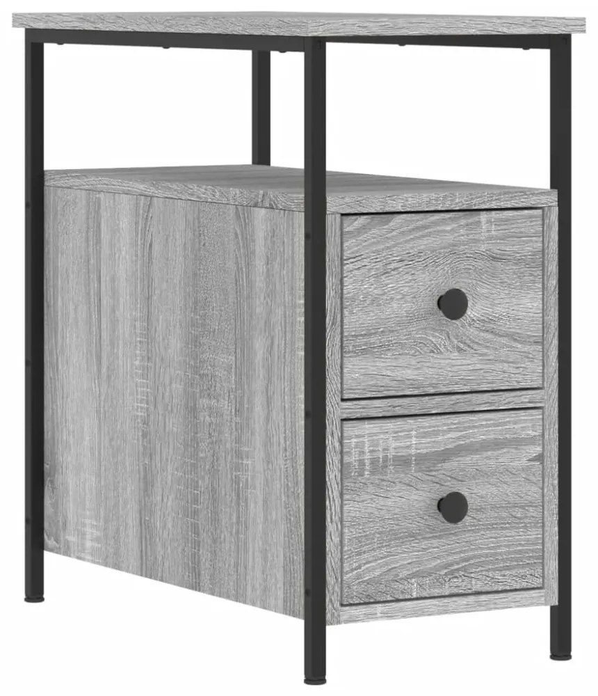 vidaXL szürke sonoma színű szerelt fa éjjeliszekrény 30x60x60 cm