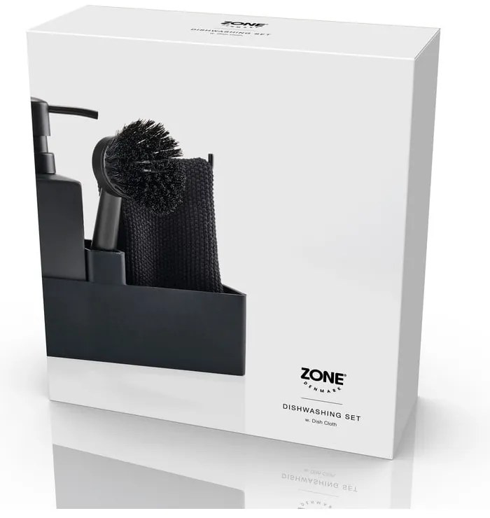 Fekete műanyag-szilikon mosogatóeszköz tartó Singles – Zone