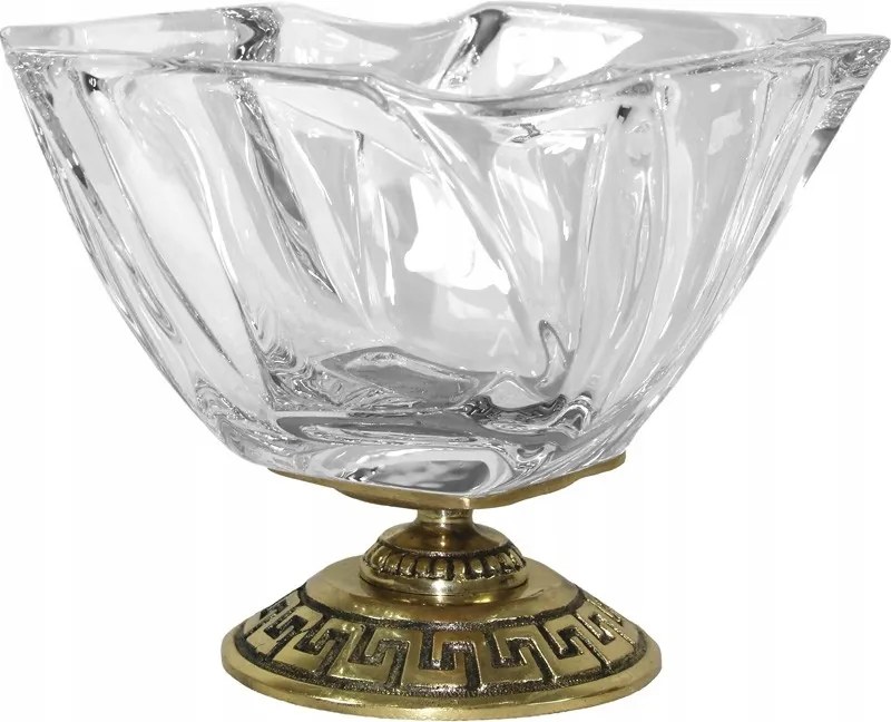 Dekorációs termék Üveg Sárgaréz Patera tál Bohemia Gyümölcs kristály