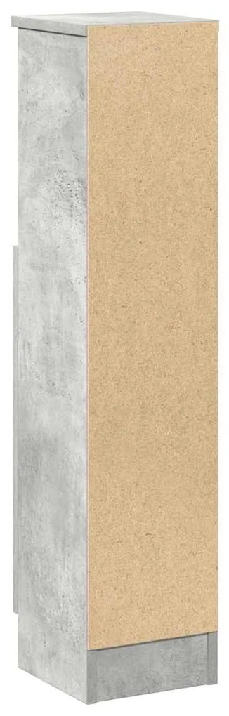betonszürke fürdőszobaszekrény tekercstartóval 20,5x22x90 cm
