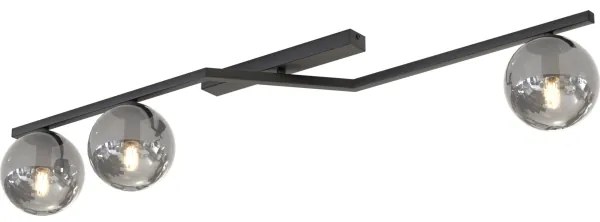 Mennyezeti lámpa NATON 3xE14/10W/230V fekete/füstszínű
