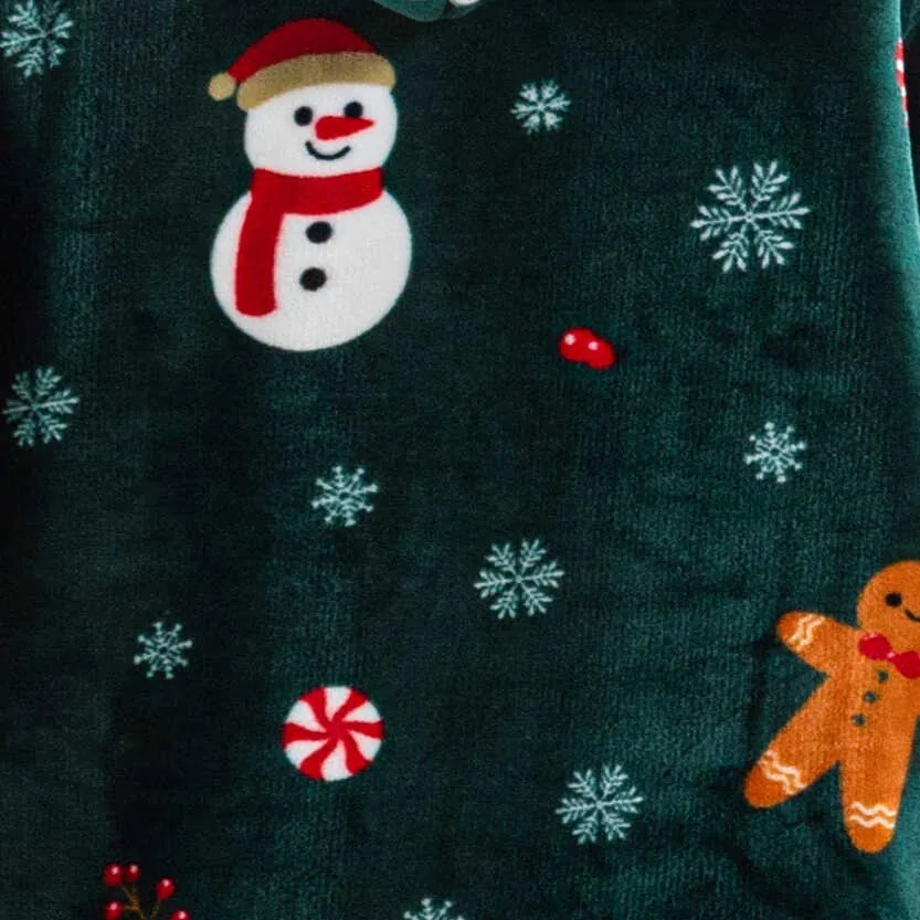 Ajándékkészlet kanapéra SNOWMAN AND GINGERBREAD, zöld