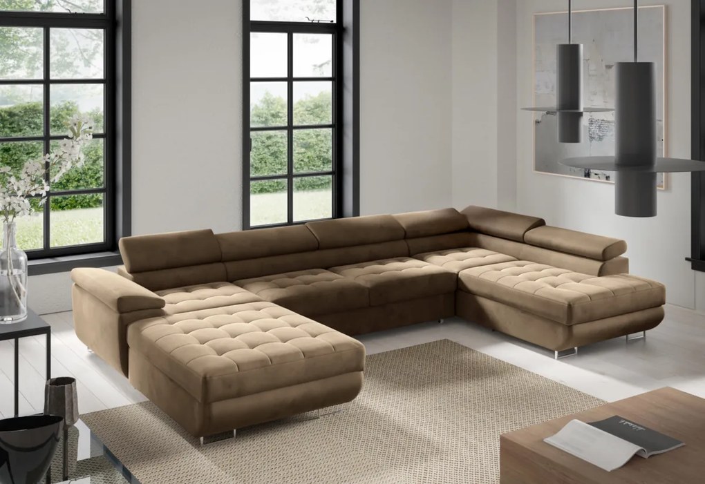 ESMERALDA U alakú ülőgarnitúra, 347x60x203, monolith 37, balos