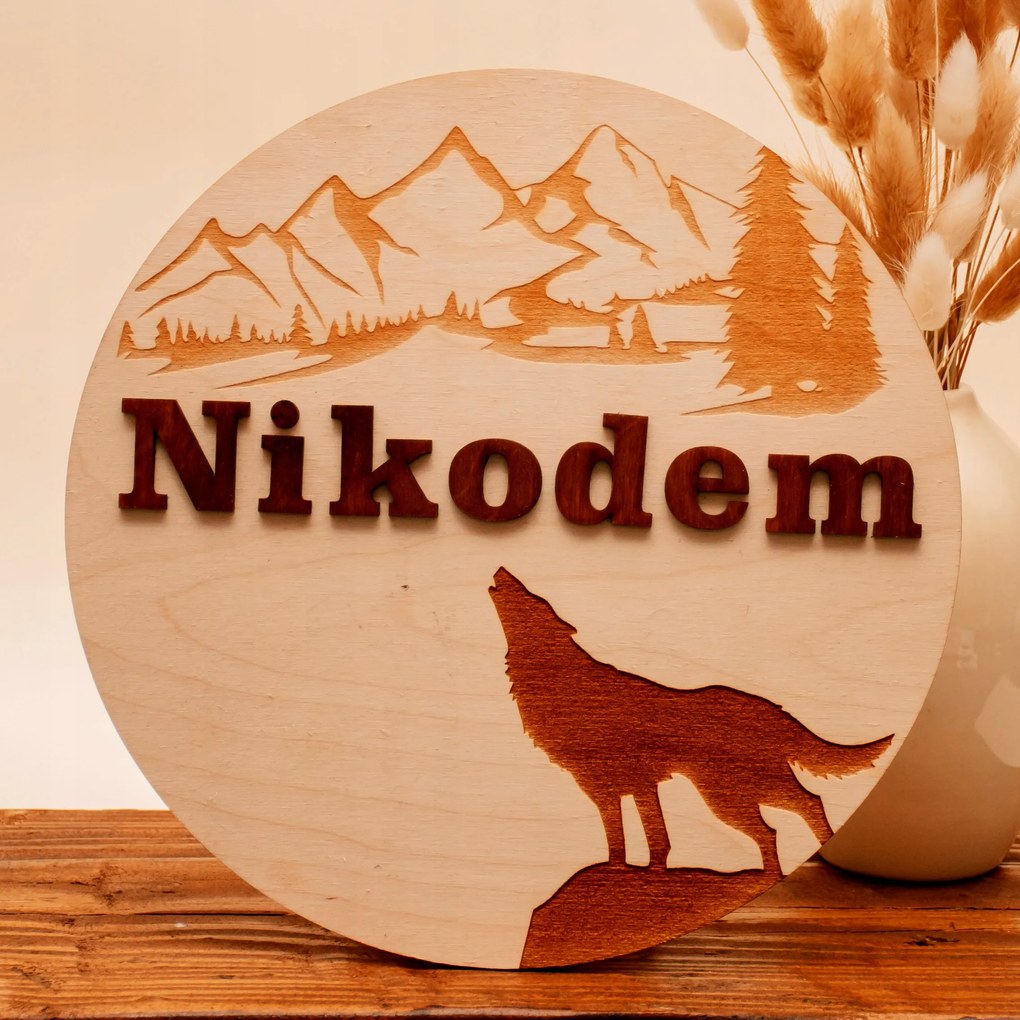 Boho Éjjeli lámpa Fali Gyermek Név Fa lámpa gyerekeknek