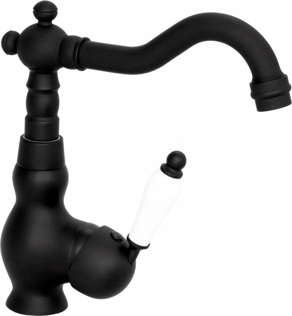 Retro VI Fekete Magas Pultra Szerelhető Mosdó Csaptelep