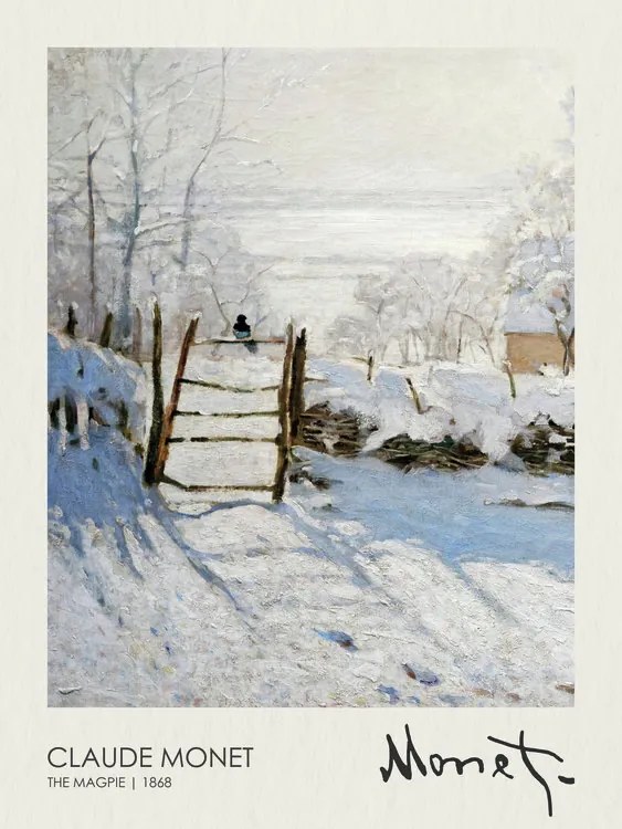 Reprodukció The Magpie (1868), Claude Monet