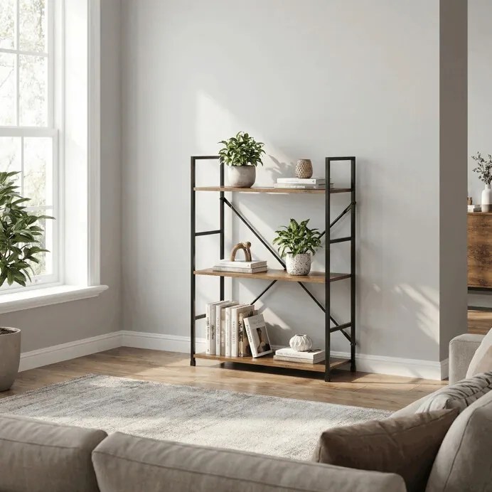 Regál, mdf, hnědá, GD-223 OLW