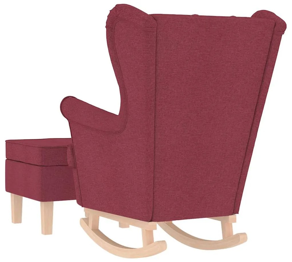 borvörös szövet hintaszék lábtartóval