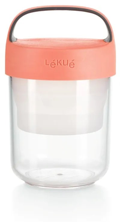 To Go leves/joghurt ételhordó müzlitartóval és narancssárga tetővel, 400 ml - Lékué