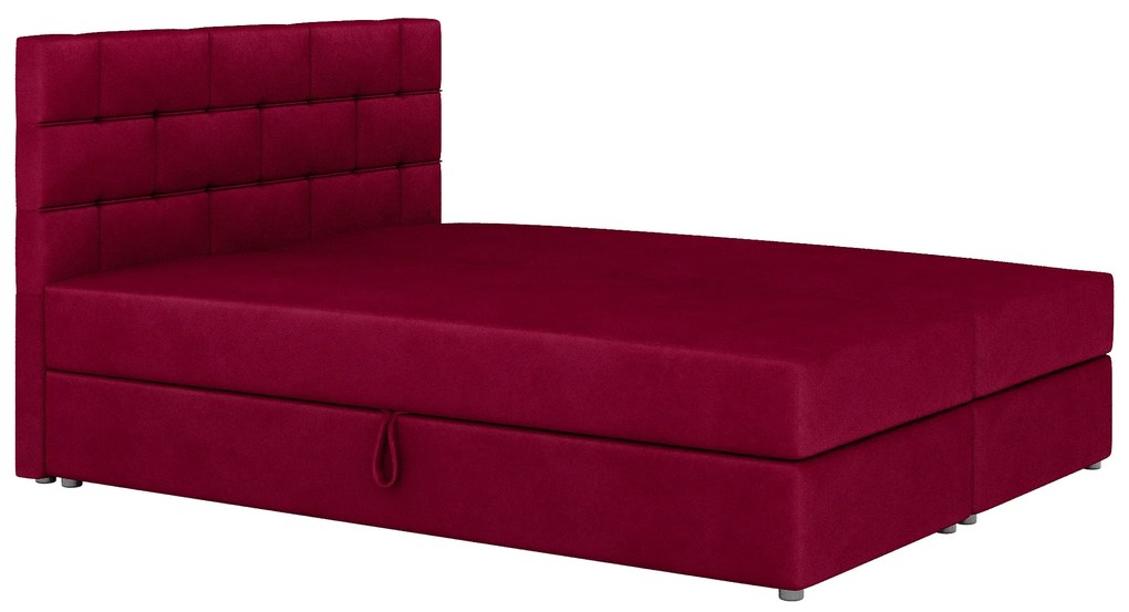 Franciaágy Boxspring 140x200 cm Waller Comfort (bordó) (ágyráccsal és matraccal). 1056369