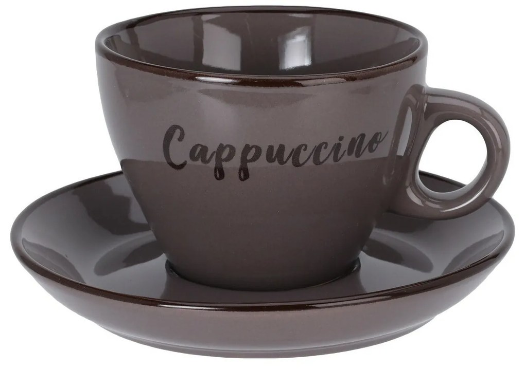 4 db Cappuccino 220 ml-es kőagyag csésze éscsészealj szett, vegyes színekben