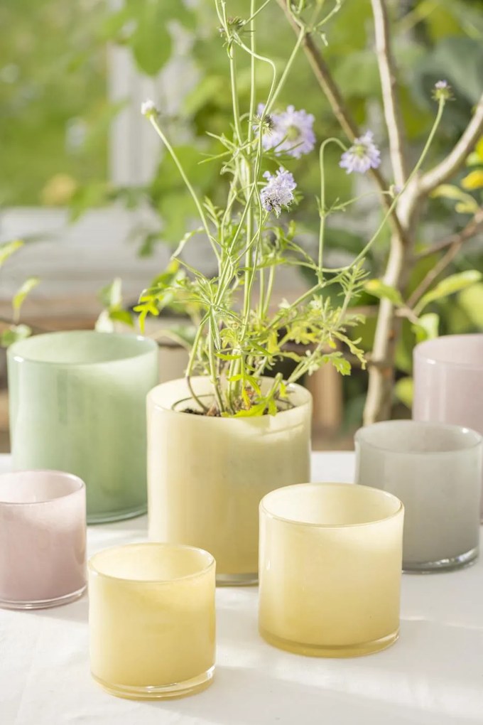 IB Laursen Üveggyertyatartó VENECIA 16 cm, sárga