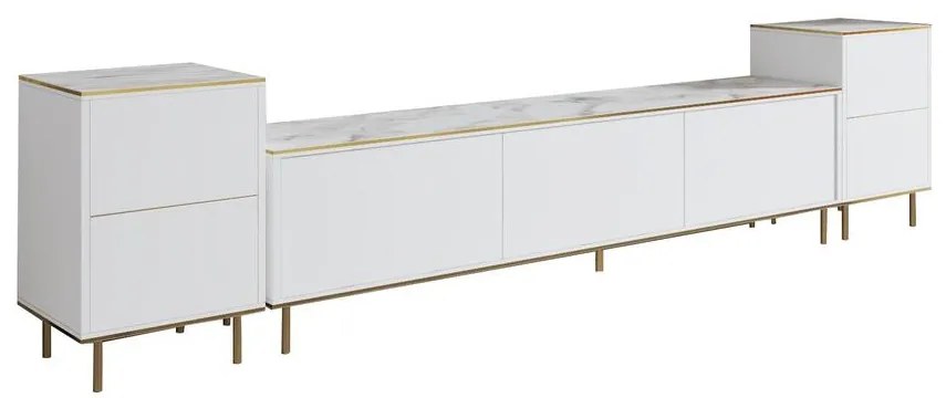 TV szekrény Imaj - Marble, White