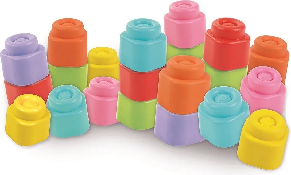 Színes Clemmy puha építőkocka szett 20 db-os Clementoni