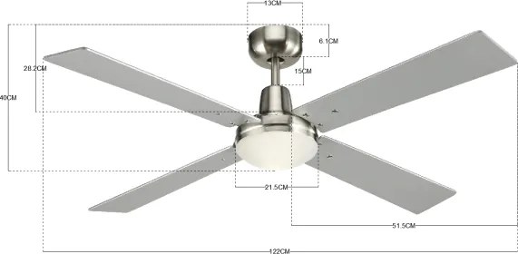 Lucci Air 210334 - AIRFUSION mennyezeti ventilátor 1xE27/60W fa/krom + DO