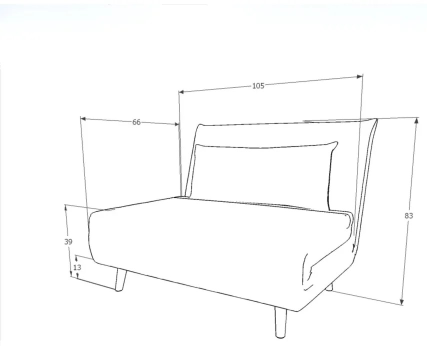 Rózsaszín kinyitható fotel SPIKE VELVET