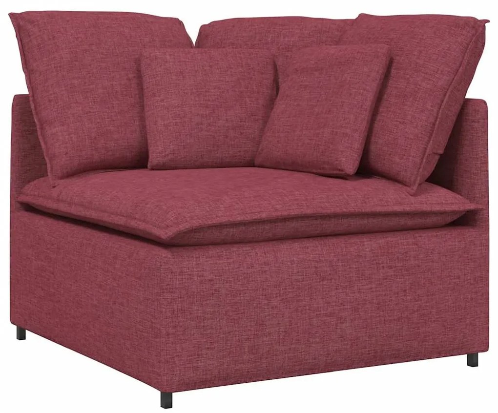 borvörös moduláris kanapé sarokmodul párnákkal 100 cm