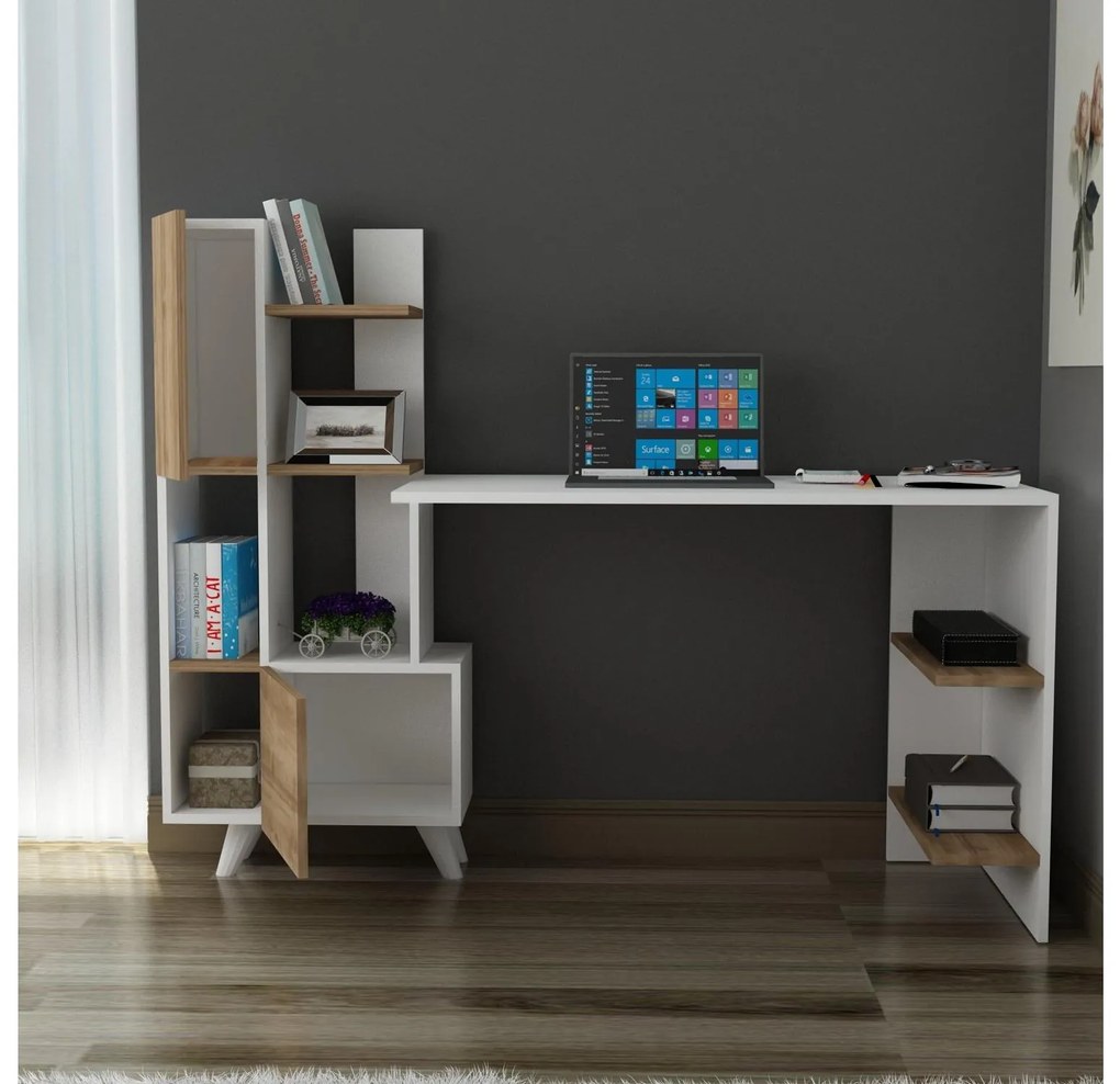 PC asztal Allisa (fehér + dió). 1088555