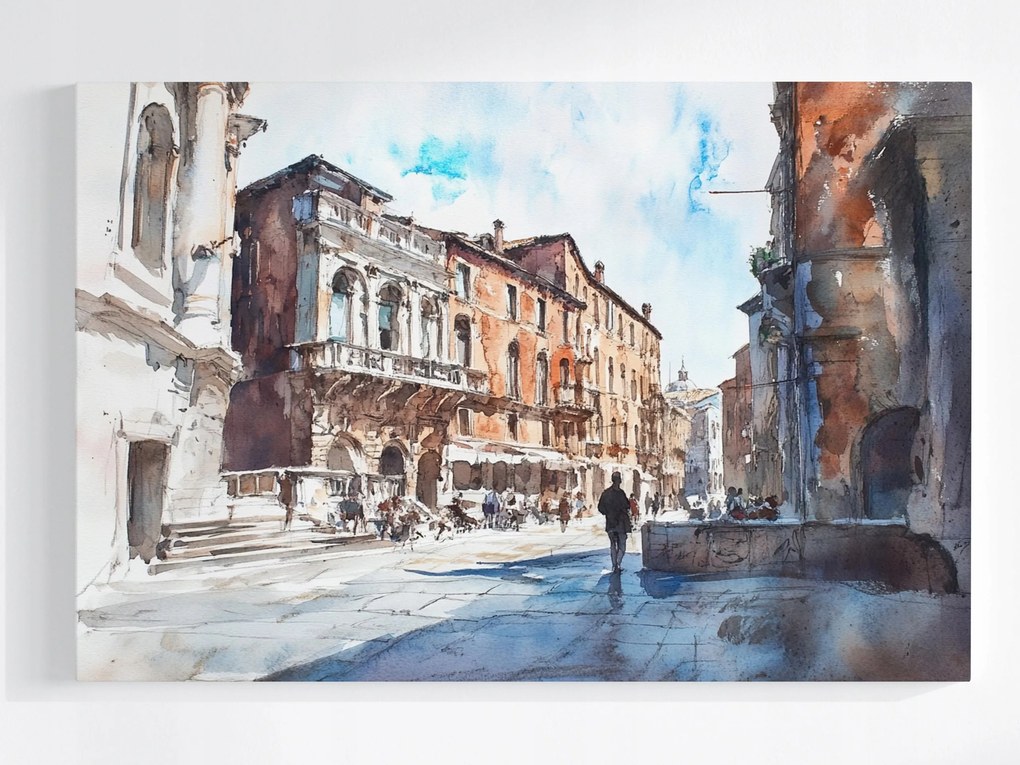 Poszter Város Kilátás Utca Róma Olaszország Bérházak 120x80