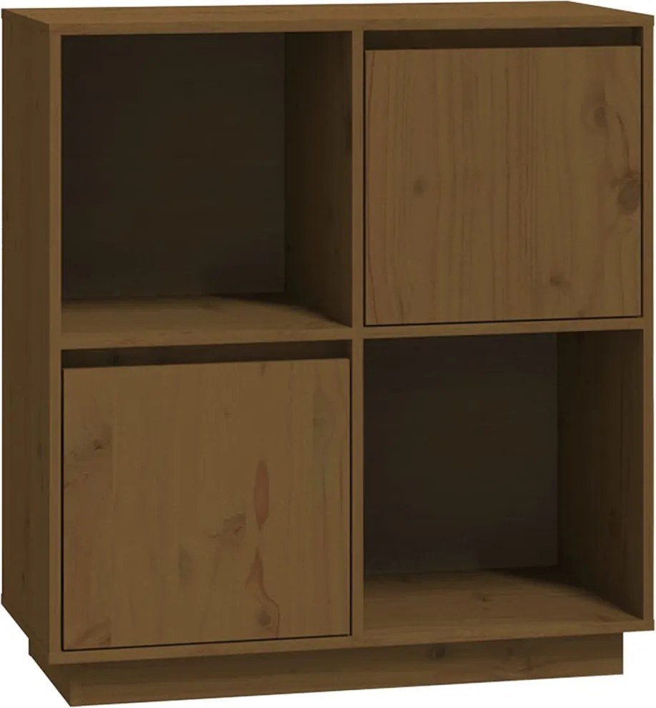 vidaXL mézbarna tömör fenyőfa tálalószekrény 74x35x80 cm