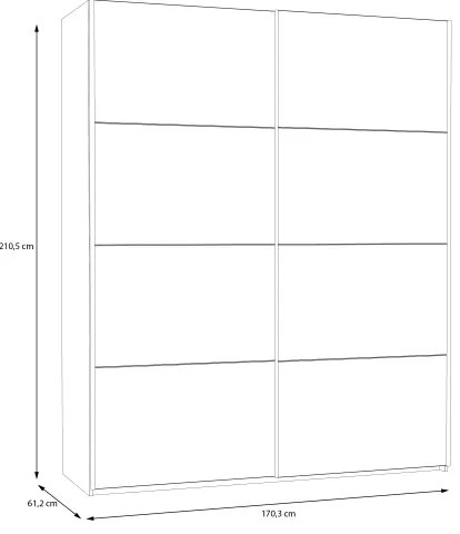 KARO gardróbszekrény 170x210 cm fehér/artisan tölgy