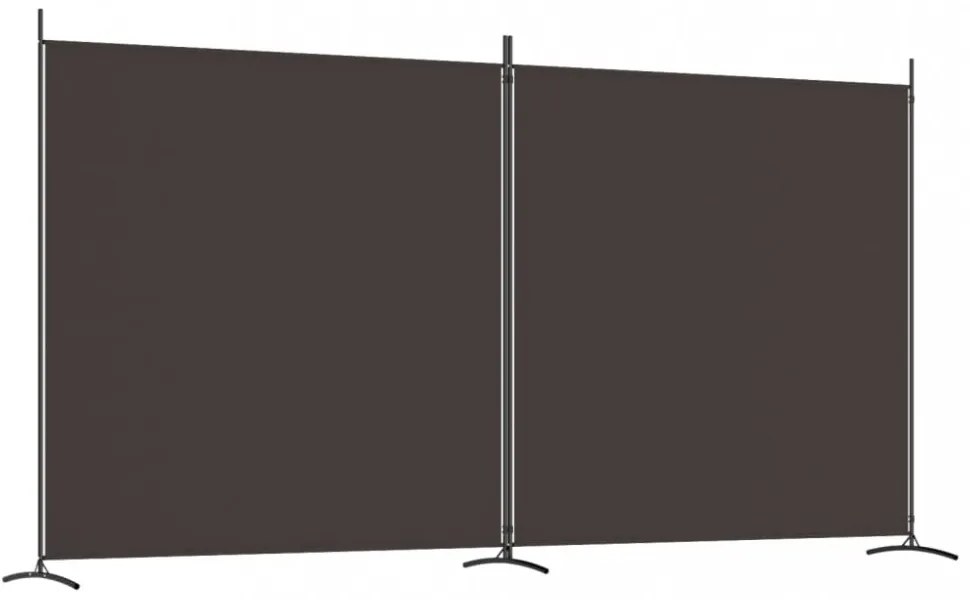 2 paneles barna szövet paraván 348x180 cm