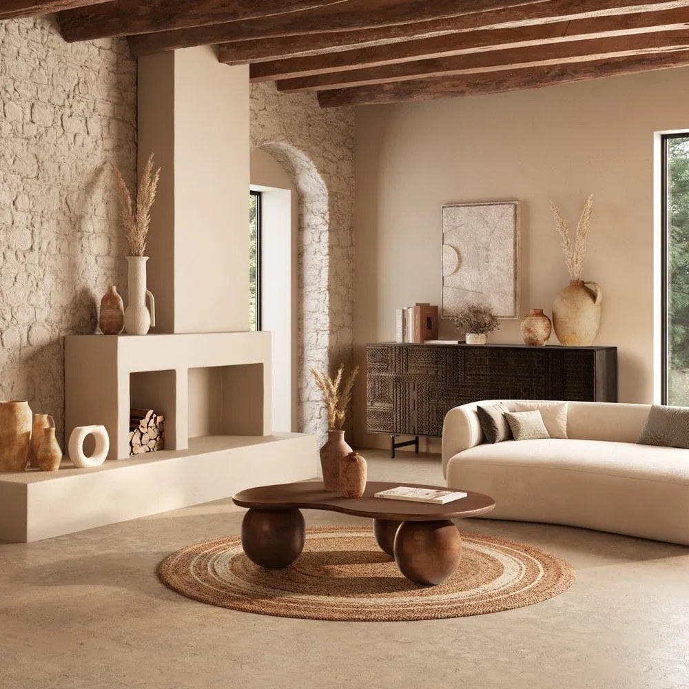 Sötétbarna mangófa komód 160x75x40 cm Kalai – MOME