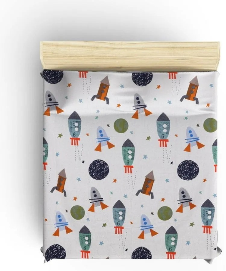 Fehér pamut gyerek ágytakaró 140x200 cm Spacex – Mijolnir