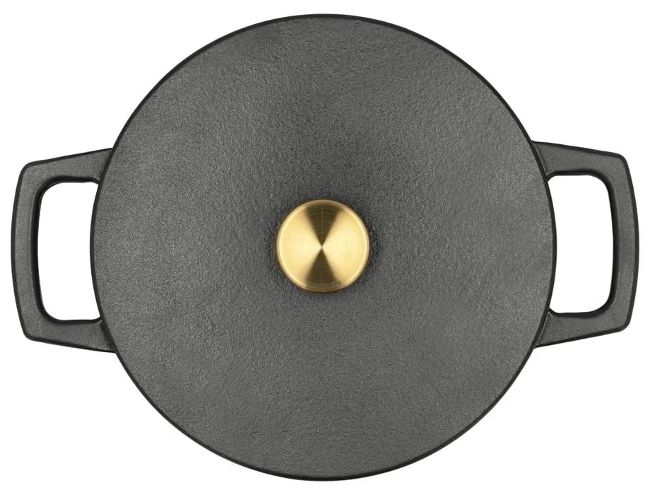 Indukciós tűzhelyhez alkalmas öntöttvas edény fedővel 3,6 l – Holm