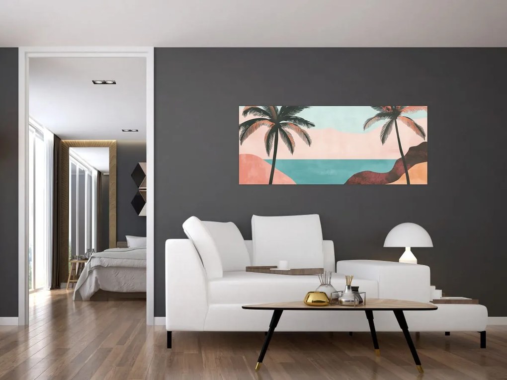 Kép - Pálmafák a tengernél (120x50 cm)