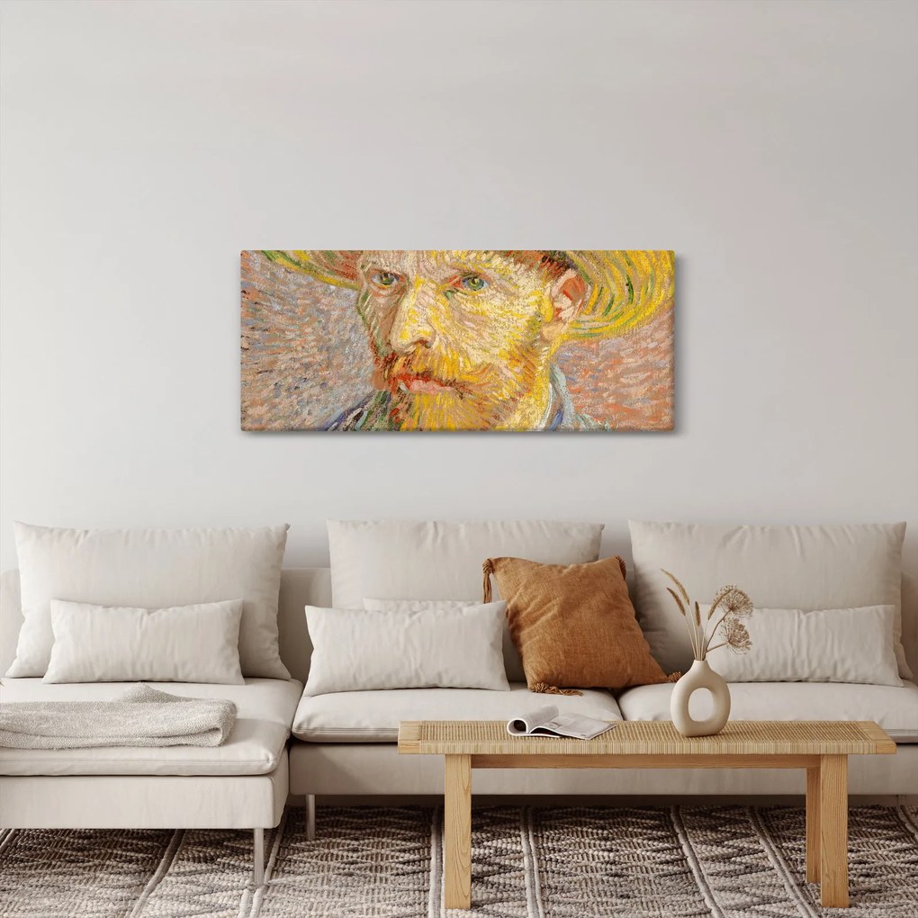Kép - Vincent van Gogh, Self-Portrait with a Straw Hat (The Potato Peeler), reprodukciók (120x50 cm)
