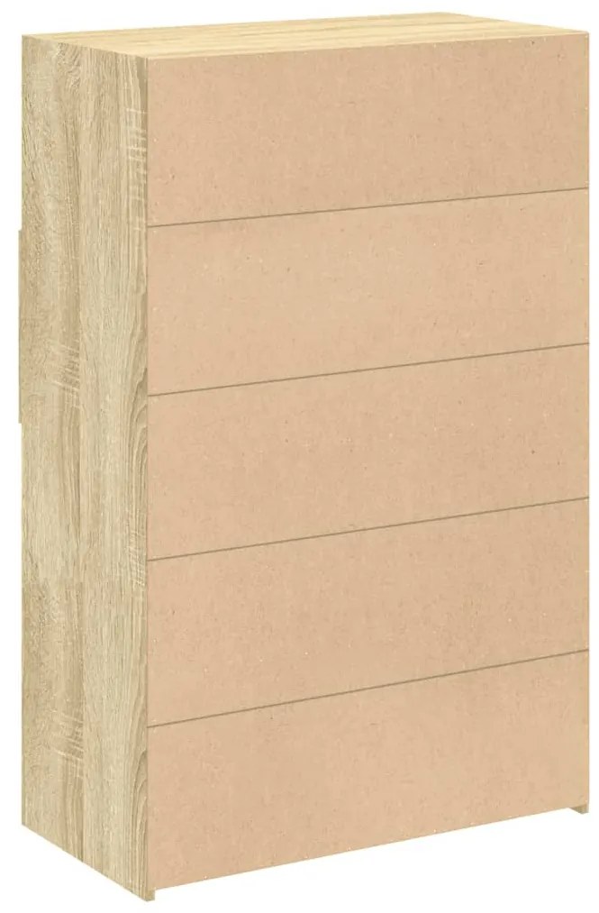 sonoma tölgy színű szerelt fa magasszekrény 80 x 42,5 x 124 cm