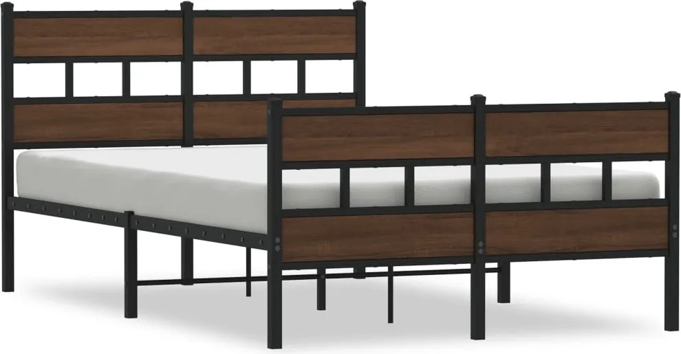 vidaXL ágykeret fejtámlával és lábtámasszal matrac nélkül 120 x 200 cm